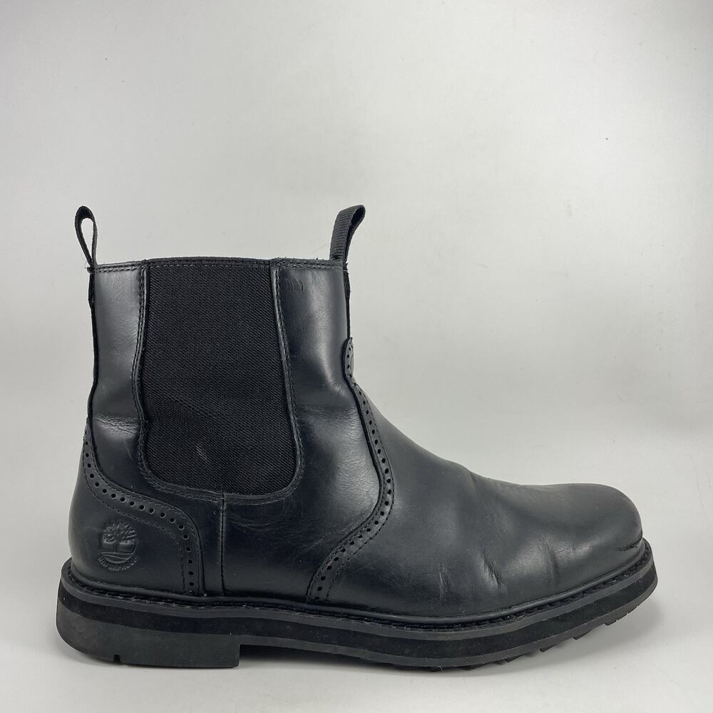 Timberland Squall Canyon WP Chelsea Boots Mens Size 9 Black Leather Side Zip